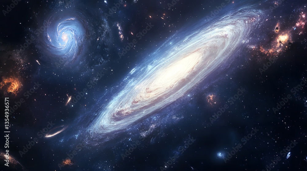 Spiral Galaxy in Deep Space Spiral Galaxy in Deep Space
