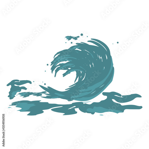Stylized Ocean Wave Illustration