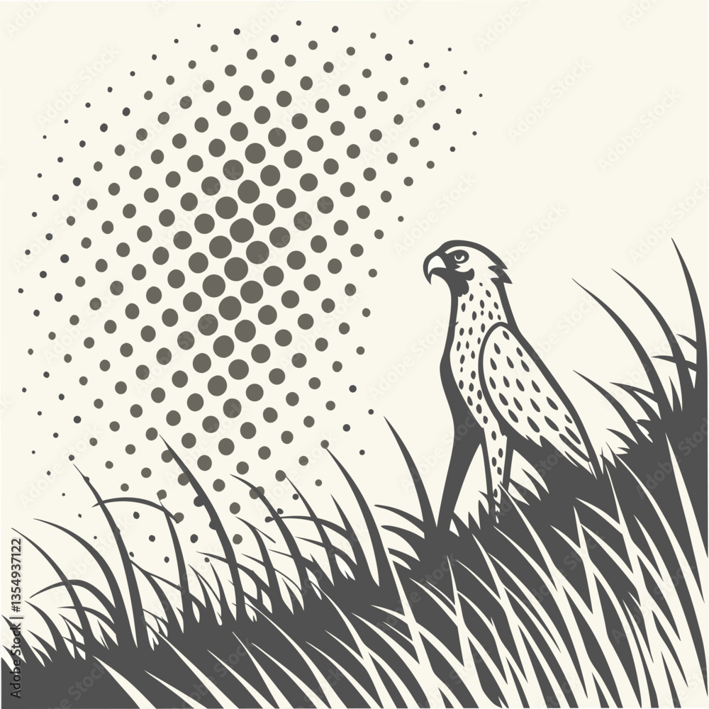 Fototapeta premium Abstract monochrome halftone background. Wide vector illustration
