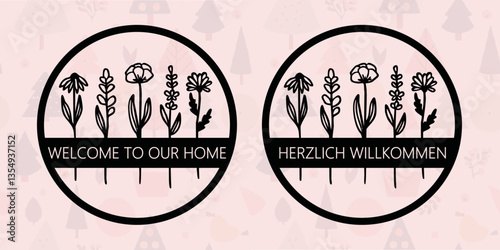 Floral Door Wreath SVG | Intricate Laser Cut Decorative Design