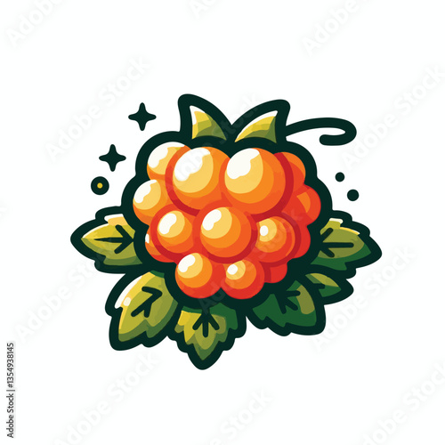 berry, cloudberry, nature, food, natural, fresh, healthy, background, organic, ripe, sweet, isolated, juicy, fruit, summer, orange, leaf, green, vitamin, illustration, plant, nordic, delicious, tasty,