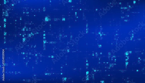 Glitch game background with abstract noise pixels on TV screen, vector texture effect. Digital glitch background on blue screen for video game with retro television signal with error.