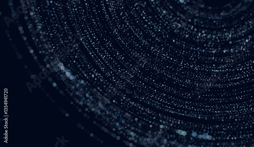 Digital Data Flow Vector Background. Big Data Technology Lines. High Speed Light Trails. Information Flow in Virtual Reality Cyberspace. 5G Wireless Data Transmission. Vector Illustration.
