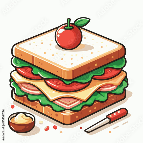 meal, sandwich, food, snack, bread, club, lunch, toast, tomato, meat, lettuce, ham, background, cheese, dinner, fresh, breakfast, bacon, healthy, vegetable, fast, salad, white, chicken, gourmet, appet