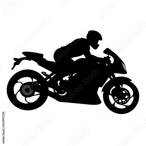 a silhouette of a motorcycle rider speeding along on a motorcycle, showing the thrill and speed of motorcycling