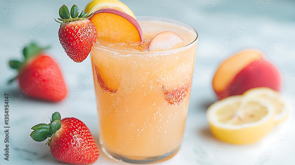 Peach Strawberry Fizz Summer Drink. (1) Peach Strawberry Fizz Summer Drink. (1)