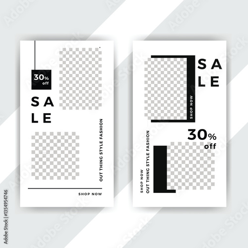 Modern Black and White Sale Poster