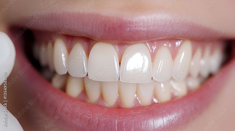 Fototapeta premium Teeth Whitening Procedure with Light Treatment for a Bright Smile