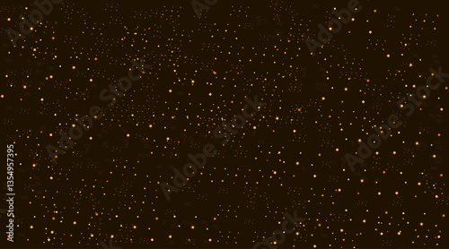 Glitters with multi color for decoration, greetings, texture, flyer, futuristic, poster, banner | Abstract multi geometric shape glitters with night black-orange color | Creative luxury vector design