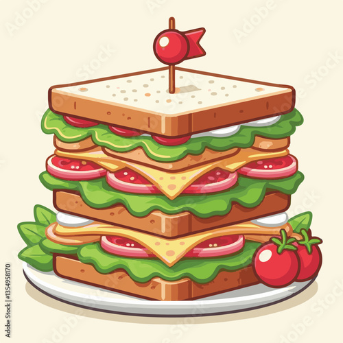 meal, sandwich, food, snack, bread, club, lunch, toast, tomato, meat, lettuce, ham, background, cheese, dinner, fresh, breakfast, bacon, healthy, vegetable, fast, salad, white, chicken, gourmet, appet