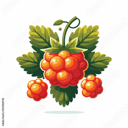 berry, cloudberry, nature, food, natural, fresh, healthy, background, organic, ripe, sweet, isolated, juicy, fruit, summer, orange, leaf, green, vitamin, illustration, plant, nordic, delicious, tasty,