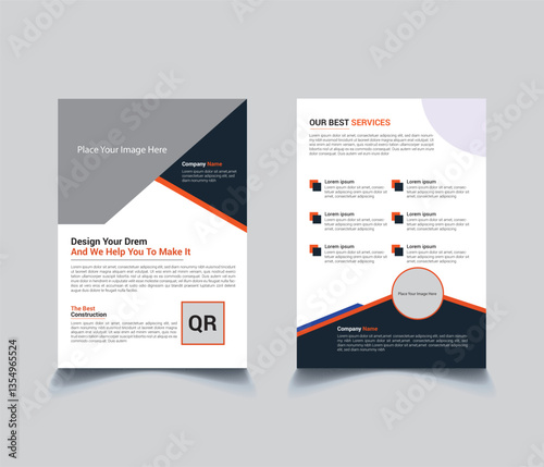 Professional Corporate Bifold Brochure for Construction Business
