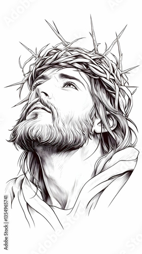 Jesus Christ Portrait, Artistic Drawing