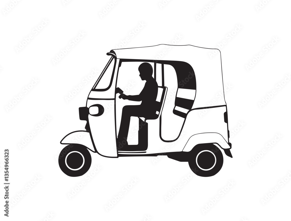 auto rickshaw, Indian vehicle silhouette black and white graphic design auto rickshaw, Indian vehicle silhouette black and white graphic design
