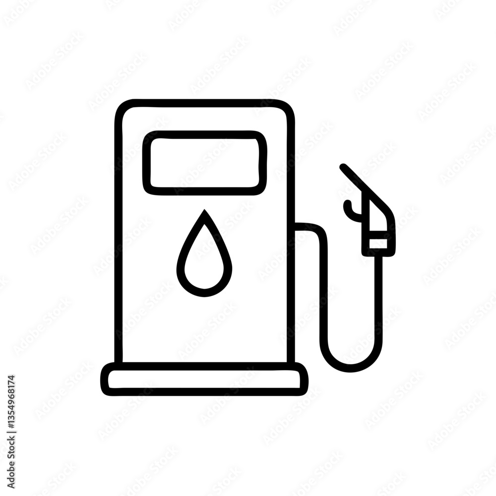 Gas Pump Icon Design in Black and White Style Gas Pump Icon Design in Black and White Style