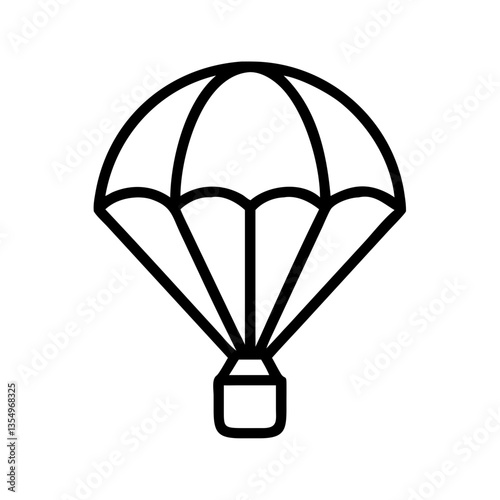 Parachute Icon Simple Line Art Illustration  