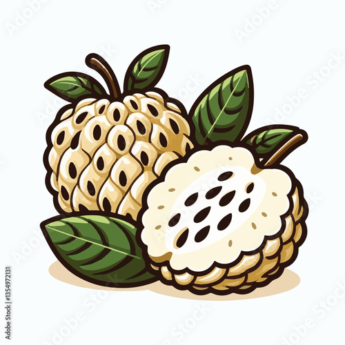 fruit, tropical, healthy, food, fresh, organic, nature, sweet, background, green, vegetarian, ripe, delicious, diet, vitamin, freshness, exotic, juicy, custard apple, nutrition, custard, tasty, agricu