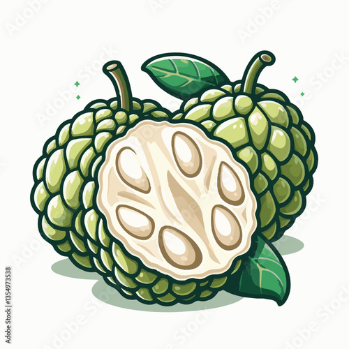 fruit, tropical, healthy, food, fresh, organic, nature, sweet, background, green, vegetarian, ripe, delicious, diet, vitamin, freshness, exotic, juicy, custard apple, nutrition, custard, tasty, agricu