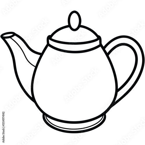 Tea pot vector isolated on white background