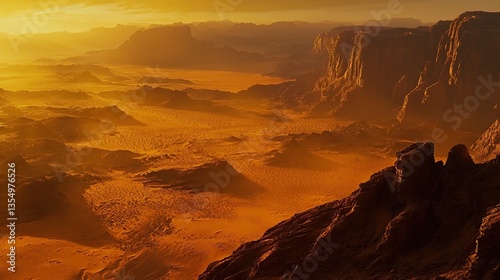 Wallpaper Mural Golden Hour Desert Canyon Torontodigital.ca