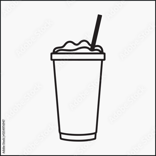 smoothie  with ice and straw