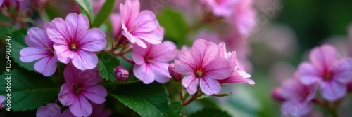 Densely packed branches of Royal Pelargonium Archie Pope with lilac flowers, plants, archie pope