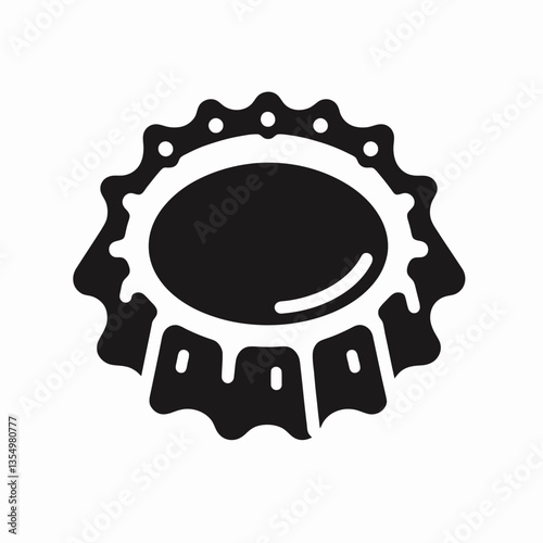 very simple flat and minimalist Bottle Cap silhouette in black on a white background