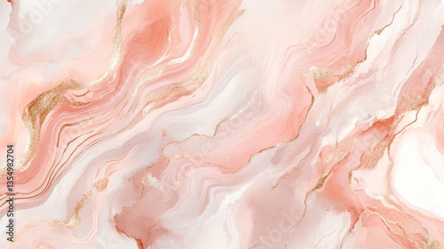 A beautiful abstract marble texture with soft pastel pink and hints of gold detailing, creating a luxurious and calming effect. Perfect for modern, elegant designs, invitations, or wallpapers.. AI