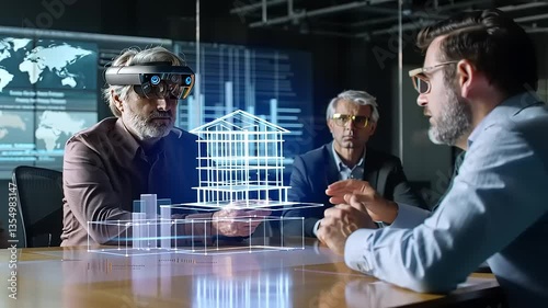 Modern Business Meeting: Virtual Reality Architectural Design Review