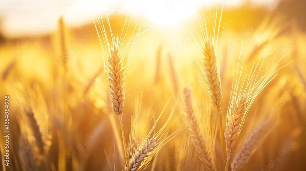 Golden sunlit wheat field during sunset symbolizing harvest and abundance : Generative AI Golden sunlit wheat field during sunset symbolizing harvest and abundance : Generative AI