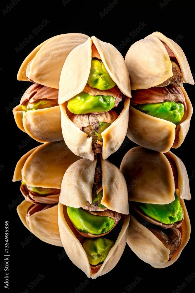 A bunch of pistachios that are stacked on top of each other A bunch of pistachios that are stacked on top of each other