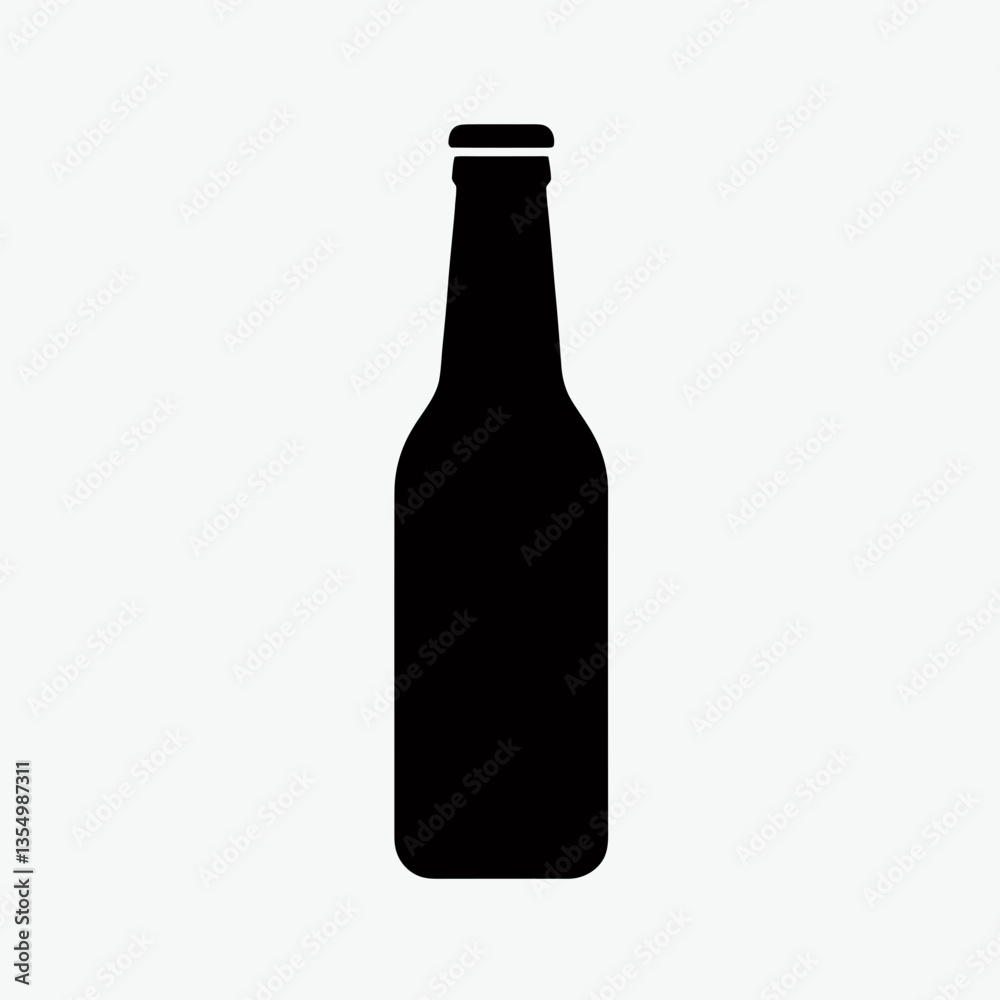 very simple flat and minimalist Bottle silhouette in black on a white background very simple flat and minimalist Bottle silhouette in black on a white background