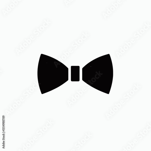 very simple flat and minimalist Bow Tie silhouette in black on a white background 