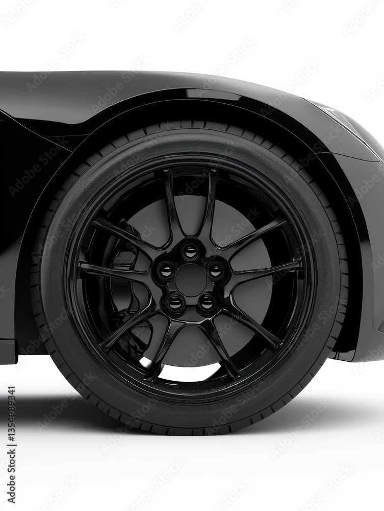 Obraz premium PNG Black car vehicle wheel white background