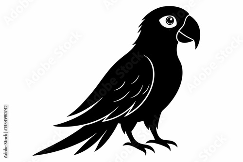 Parrot bird silhouette black vector