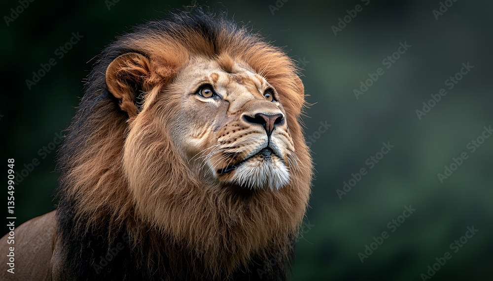 Majestic Lion Gazing for Forest Background. Majestic Lion Gazing for Forest Background.