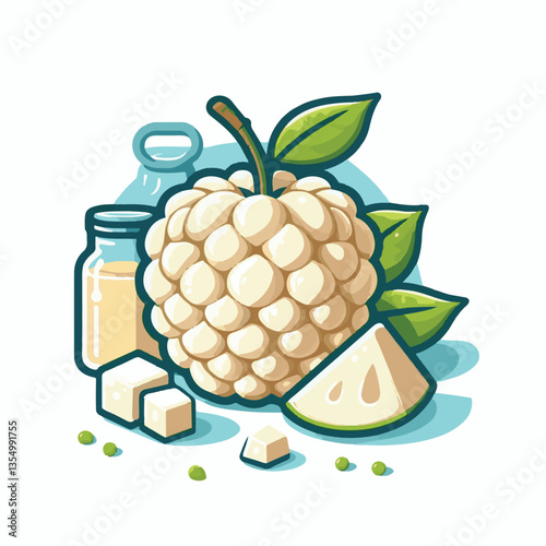 fruit, tropical, healthy, food, fresh, organic, nature, sweet, background, green, vegetarian, ripe, delicious, diet, vitamin, freshness, exotic, juicy, custard apple, nutrition, custard, tasty, agricu