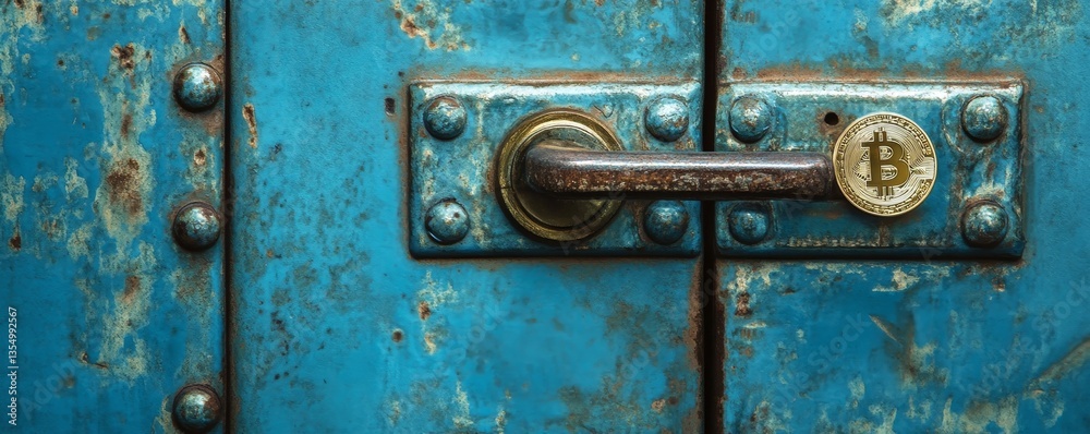 bitcoin self cold storage and private keys security concept as wide banner with copyspace area. Generative AI bitcoin self cold storage and private keys security concept as wide banner with copyspace area. Generative AI