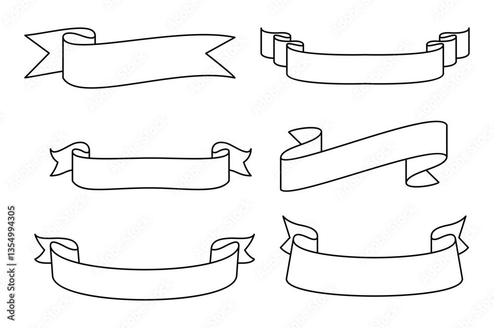 Set of Ribbon banner label collection design vector illustration Set of Ribbon banner label collection design vector illustration