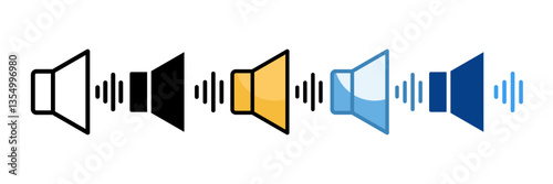 Speaker Icon Set Multiple Style Collection