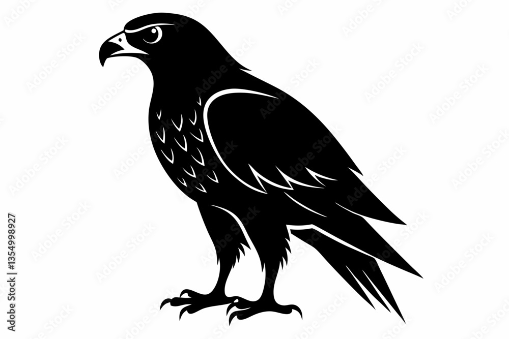 Fototapeta premium hawk silhouette black silhouette vector