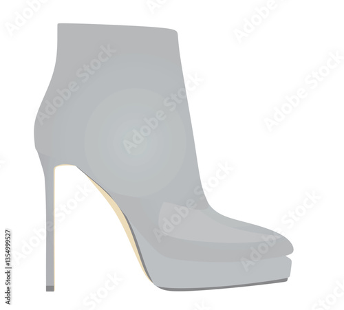 Grey women boots. vector illustration