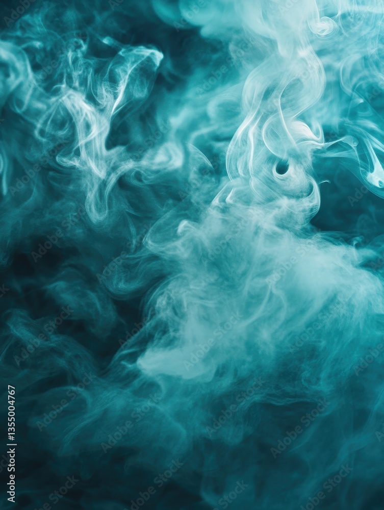 Obraz premium Abstract turquoise smoke background.