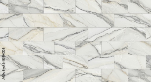 A sleek and elegant marble tile design featuring swirling patterns of white, gray, and golden hues. Ideal for modern interiors, this surface adds a touch of luxury to any space.