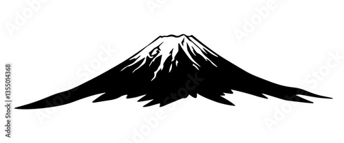 mount fuji with snow peak silhouette print vector shape silhouette laser cutting engraving