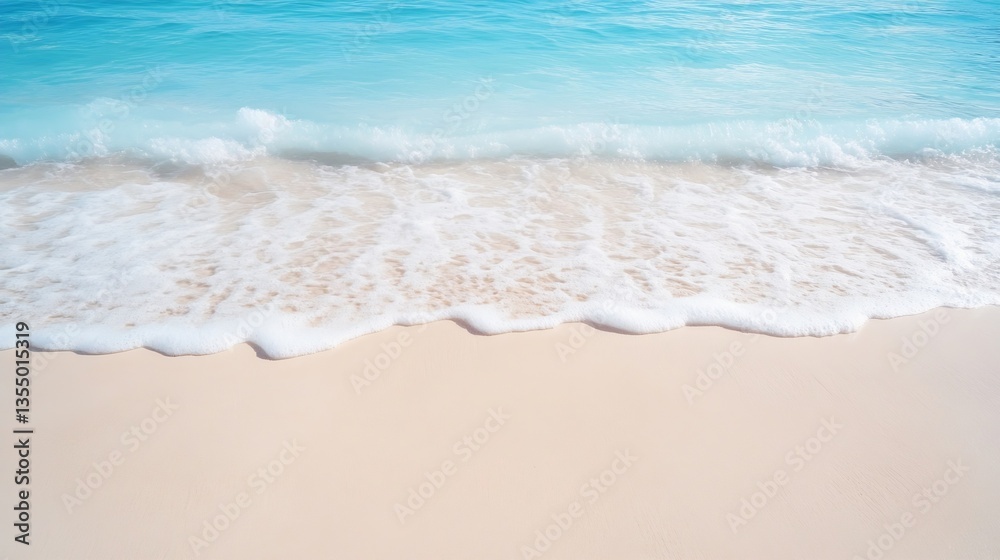 Serene Beach with Clear Blue Water and Gentle Waves Lapping on Soft Sandy Shore : Generative AI Serene Beach with Clear Blue Water and Gentle Waves Lapping on Soft Sandy Shore : Generative AI