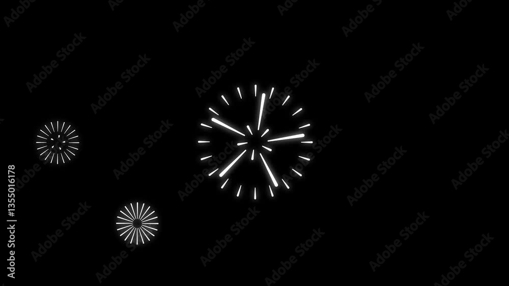 Minimalist Firework Animation Elegant Line Burst for Videos on black screen Minimalist Firework Animation Elegant Line Burst for Videos on black screen