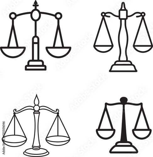 Legal justice balance scale icon