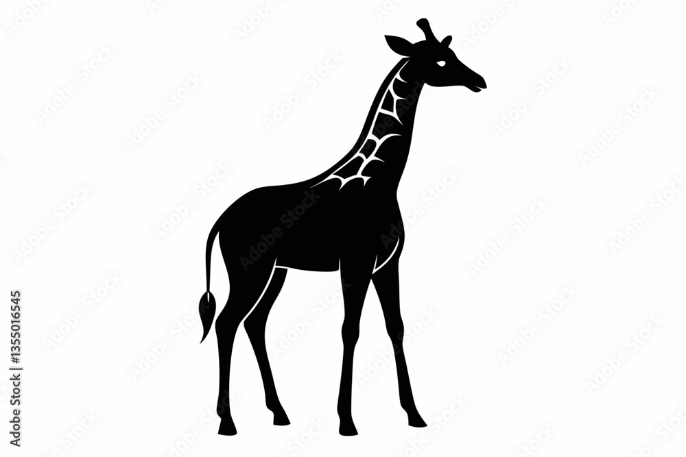 Obraz premium giraffe silhouette black silhouette vector