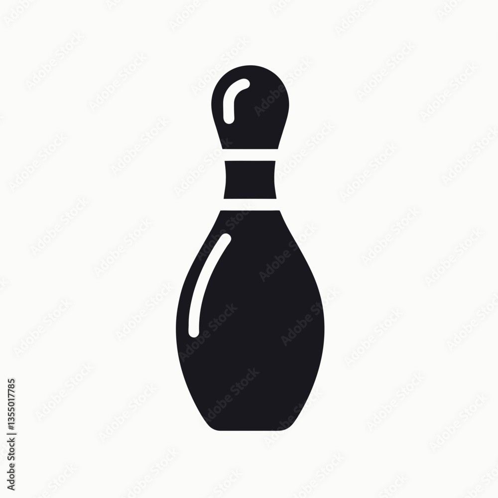 very simple flat and minimalist Bowling Pin silhouette in black on a white background very simple flat and minimalist Bowling Pin silhouette in black on a white background